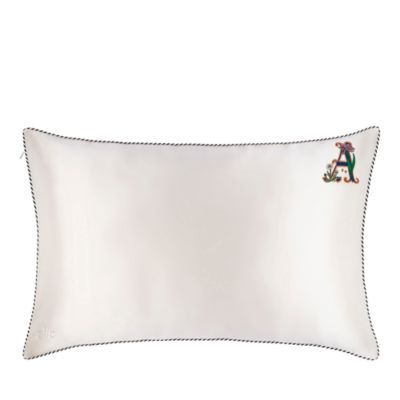 Pure Silk Embroidered Initials Pillowcase