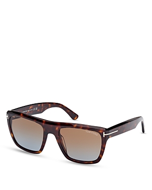 Shop Tom Ford Alberto Square Sunglasses, 55mm In Havana/brown Gradient