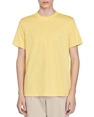 Sandro Short Sleeve Crewneck Tee In Yellow Lemon