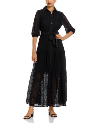 Misook - Lace Button Front Maxi Dress