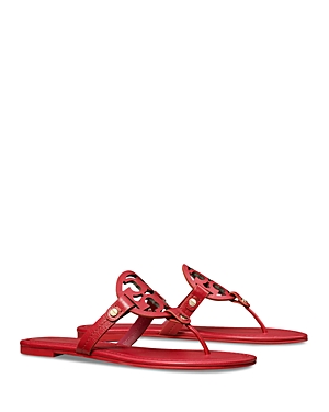 Shop Tory Burch Women's Miller Leather Thong Sandals In Tory Red