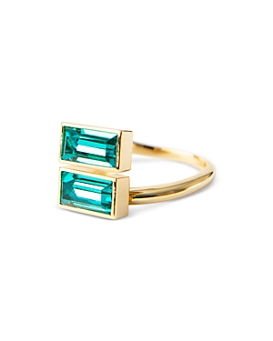 Short & Suite Swarovski Double Baguette Bypass Ring in 14K Gold Plated Short & Suite Swarovski Double Baguette Bypass Ring in 14K Gold Plated