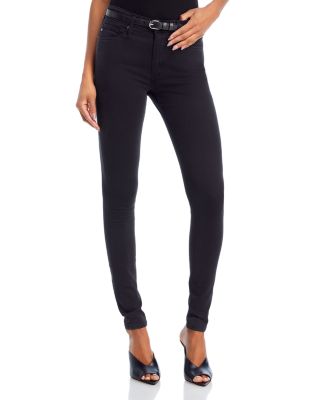 AG - Farrah High-Rise Sateen Skinny Jeans in Black