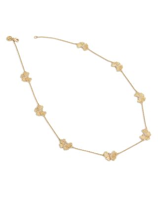 Butterfly Station Necklace in 18K Gold Plated, 20"