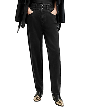 Shop Allsaints Hailey High Rise Tapered Jeans In Black