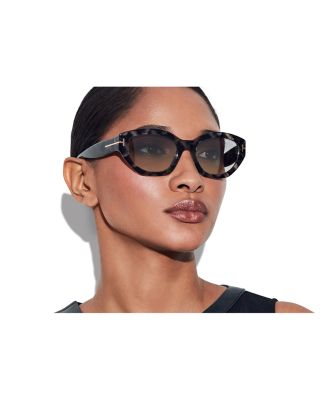 Geometric Square Acetate Sunglasses, 55mm