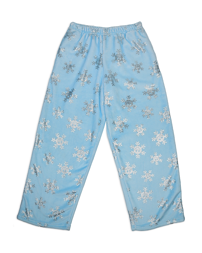 Iscream Girls' Shimmering Snowflakes Plush Pants - Big Kid