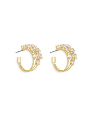 Multi Cubic Zirconia Hoop Earrings