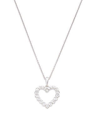Bloomingdale's Diamond Classic Heart Pendant Necklace in 14K White Gold, 0.25 ct. t.w.