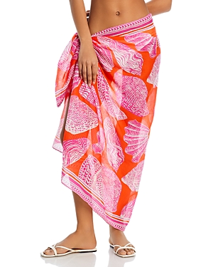 Shop Echo Big Shell Pareo Swim Cover-up In Hibiscus