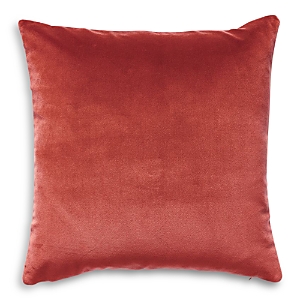 Scalamandre Torino Velvet Decorative Pillow, 22 X 22 In Coral