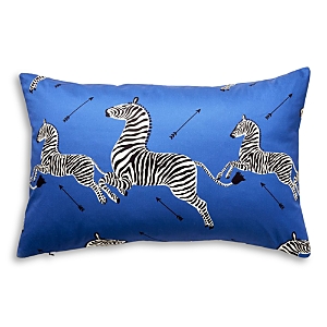 Scalamandre Zebra's Petite Lumbar Decorative Pillow, 22 X 14 In Denim