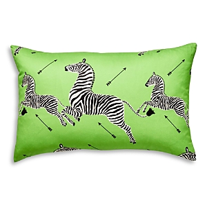 Scalamandre Zebra's Petite Lumbar Decorative Pillow, 22 X 14 In Lime