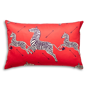 Scalamandre Zebra's Petite Lumbar Decorative Pillow, 22 X 14 In Masai Red