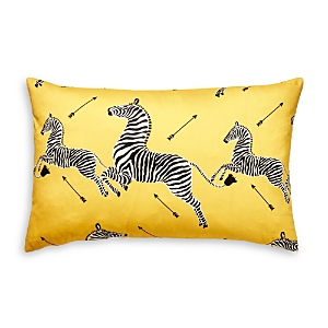 Scalamandre Zebra's Petite Lumbar Decorative Pillow, 22 X 14 In Yellow