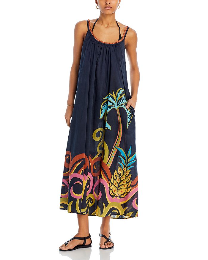 MAXI DRESS | Blue Pineapple Garden Print