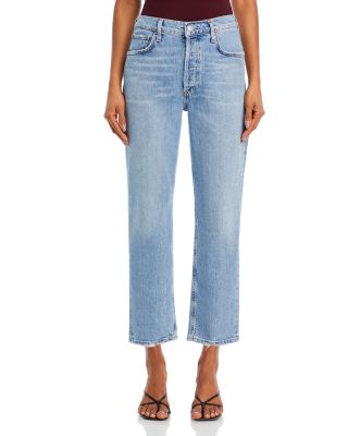 パンツ AGOLDE Straight Riley Denim Pants Blue A90901370COVE A909013 Riley High Rise Straight Crop (Stretch) in Formula – AGOLDE