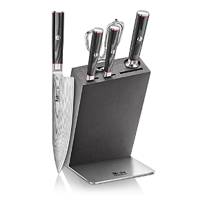 Cangshan Yari Series 6 Piece Hua Knife Block Set In Grey