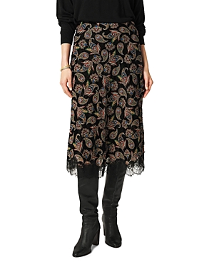 Shop Ba&sh Ba & Sh Jupe Rita Paisley Midi Skirt In Black