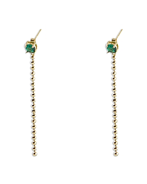 Argento Vivo Ball Chain Linear Earrings In Green/gold