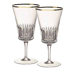 Villeroy & Boch Grand Royal Water Goblet, Set Of 2 In Clear/gold