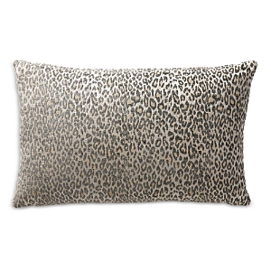Scalamandre Leopard Lumbar Decorative Pillow, 22 X 14 In Castle Gray