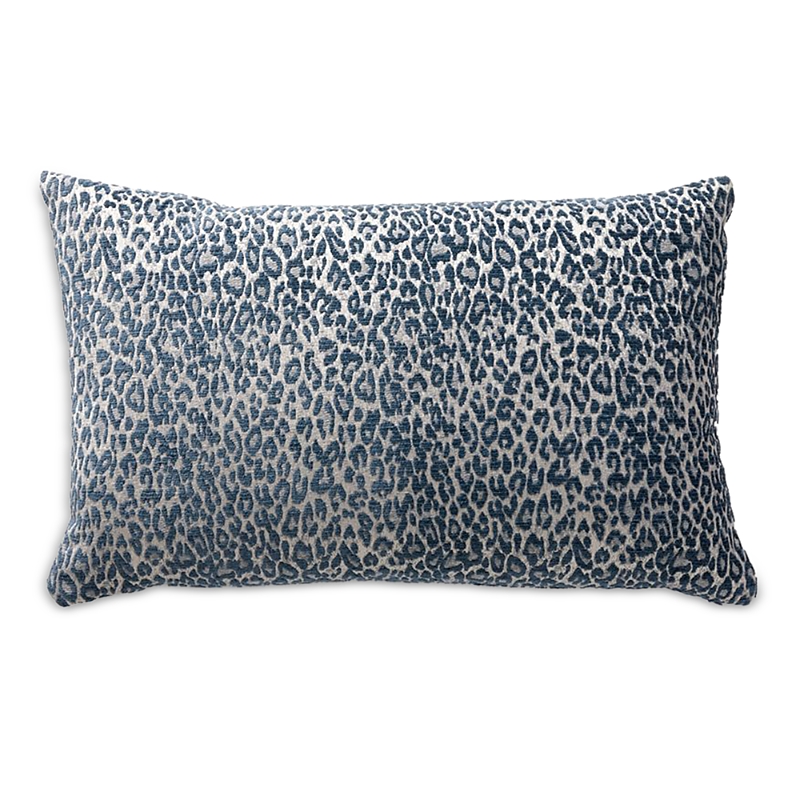 Scalamandre Leopard Lumbar Decorative Pillow, 22 X 14 In Orion Blue