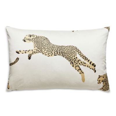 Leaping Cheetah Lumbar Decorative Pillow, 22" x 14"