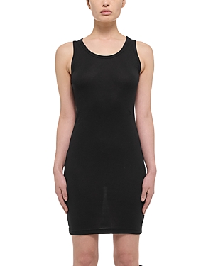 Shop Helmut Lang Soft Ribbed Tank Dress In Black