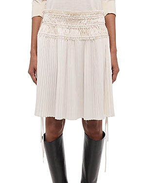 Helmut Lang Pleated Drawstring Waist Skirt In Iovry