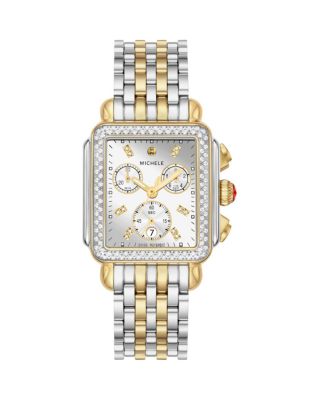 MICHELE - Deco Diamond High Shine Chronograph, 33mm x 35m