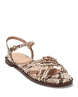 Shop Cole Haan Women's Jitney Knotted Ankle Strap Sandals In Snake