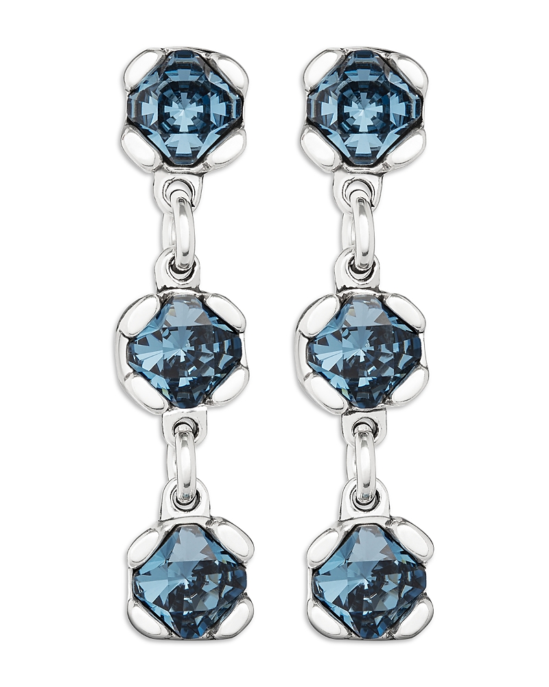 UNOde50 Blue Crystal Drop Stud Earrings