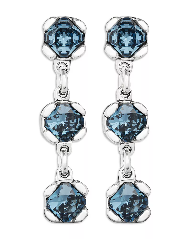 UNOde50 Blue Crystal Drop Stud Earrings
