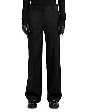 The Kooples High Rise Straight Trousers In Black
