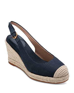 COLE HAAN WOMEN'S SLIP ON SLINGBACK ESPADRILLE WEDGE PUMPS