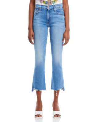 The Insider High Rise Crop Step Fray Bootcut Jeans in Out Of The Blue