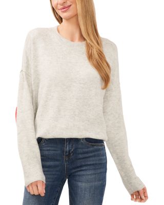 CeCe - Heart Elbow Crewneck Sweater
