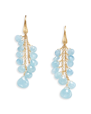 Marco Bicego 18K Yellow Gold Paradise Aquamarine Cluster Chain Drop Earrings - 100% Exclusive