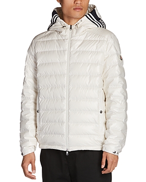 Moncler Cornour Quilted Full Zip Hooded Down Jacket In Natural