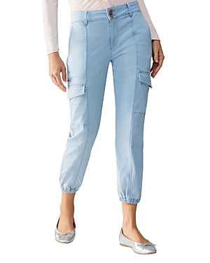 Shop Sanctuary Rebel High Rise Cropped Cargo Pants In Ultra Pale