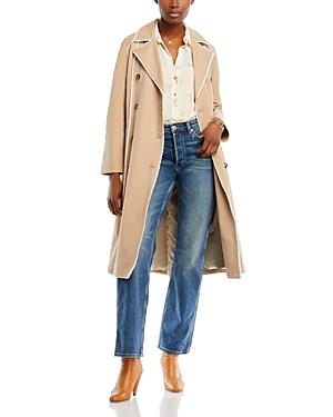 Shop L Agence L'agence Venus Trench Coat In Almond