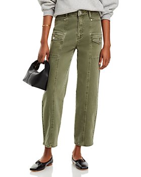 Women's green pants wider than a skinny