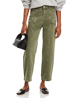 Shop Paige Alexis Cargo Jeans In Vintage Ivy Green