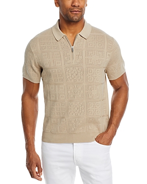 The Men's Store At Bloomingdale's Cotton Half Zip Polo Collar Jumper - 100% Exclusive In Stone