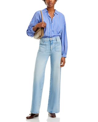 【AAKE】PATCH NON-FADE WIDE DENIM Aelfric Eden Mens Jeans Ripped Patchwork Fringe Denim Pants