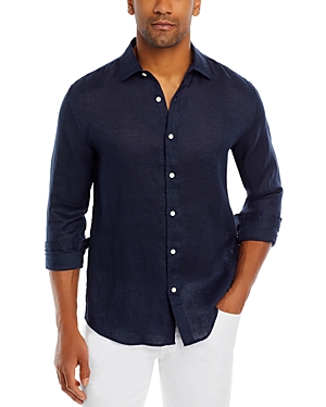 The Men's Store At Bloomingdale's Linen Regular Fit Button Down Shirt - 100% Exclusive In True Navy