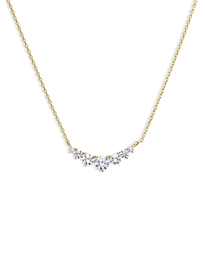 By Adina Eden Cubic Zirconia Graduated Curved Necklace, 15-18 In Gold