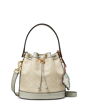 TORY BURCH T MONOGRAM CLOUD JACQUARD BUCKET BAG