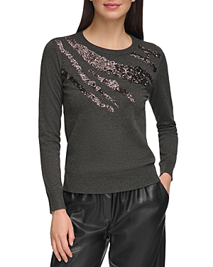 Dkny Sequin Sweater In Granit
